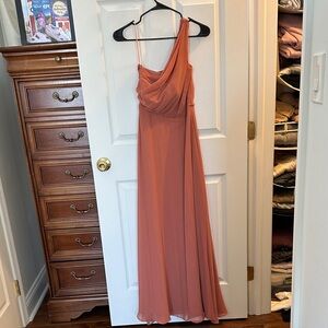 Birdy Grey Kira One-Shoulder Dress in Terracotta